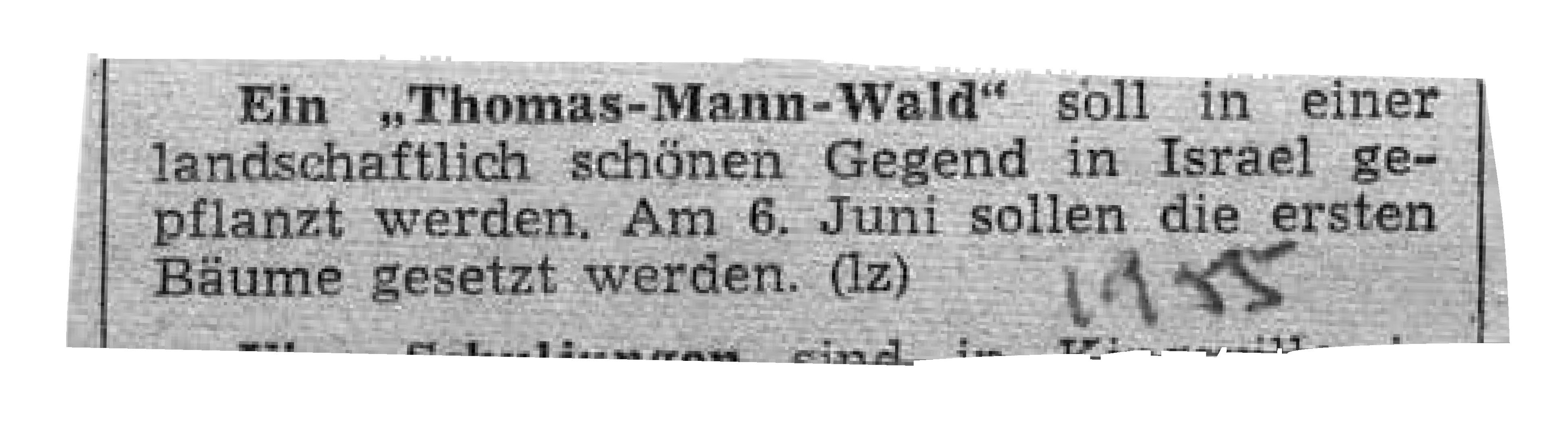 Ausschnitt aus einer unbekannten Zeitung, 1955