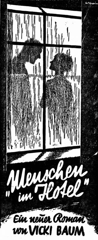Titelillustration von Vicky Baums Menschen im Hotel (1929)